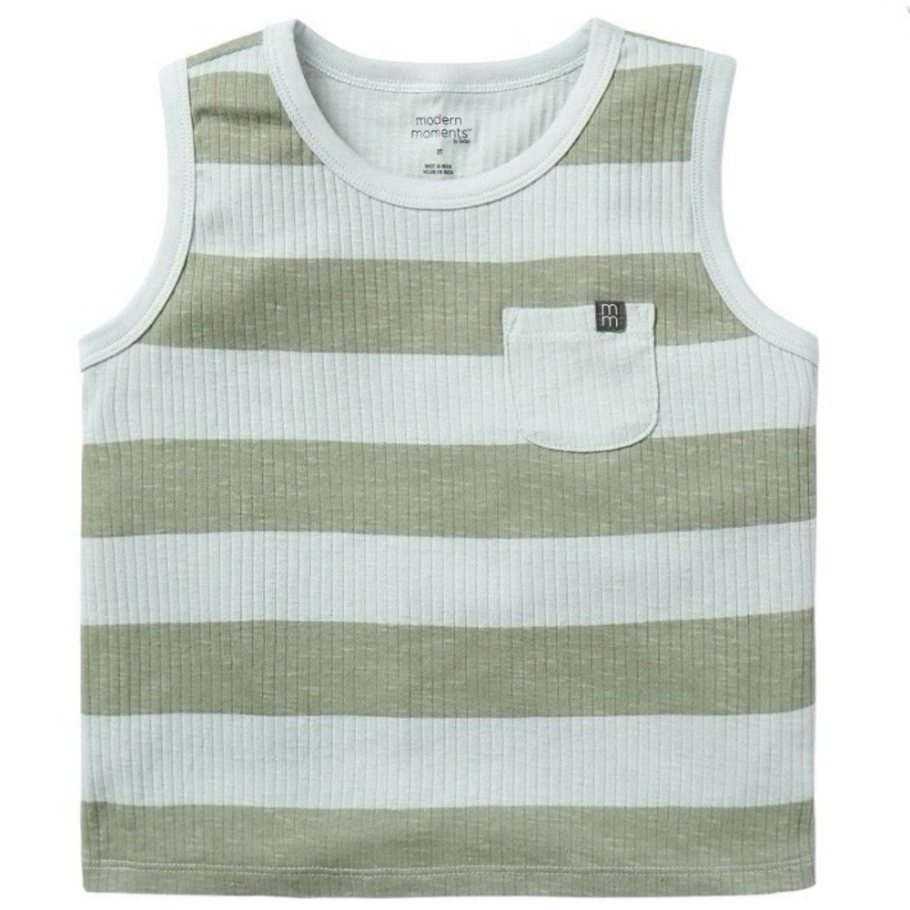 Modern Moments by Gerber Toddler Boy Organic Tank Top 12 Months New with Tags